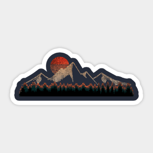 Pixel Mountain Sticker